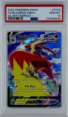 2022 Pokemon Sword Shield Blaziken VMAX #TG15 Full Art Silver