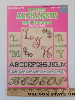 Leisure Arts CHARTED ALPHABETS AND BORDERS Volume 2 Cross Stitch Leaflet 57
