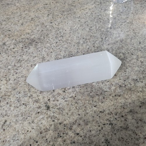 Selenite Crystal Wand 6" Double Terminated White Polished 14.7 oz Healing