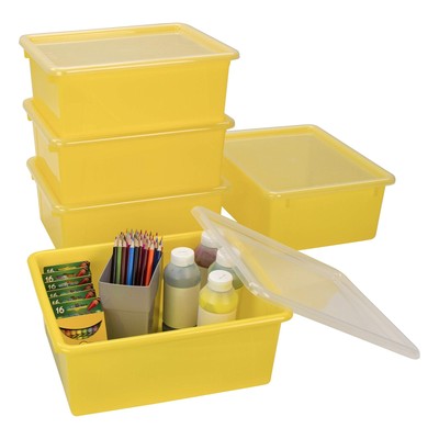 Storex Letter Size Deep Storage Tray   Organizer Bin with Non-Snap Lid for Cl...