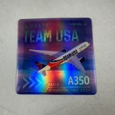 Delta Air Lines Team USA A350H - Paris - Pilot Trading Card  No. 63 Rare