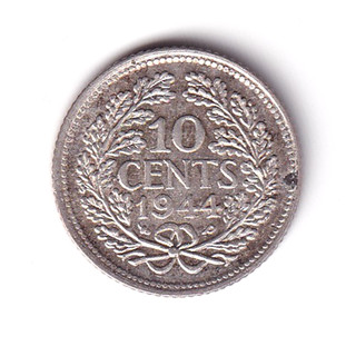 Niederlande 10 Cents 1944P Silber!