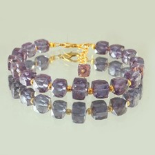 AAA Flawless Alexandrite faceted Cube Beads Bracelet 7 inches 5-7 MM