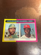 1975 Topps Stolen Base Leaders #309 Lou Brock Bill North Vintage MLB Card