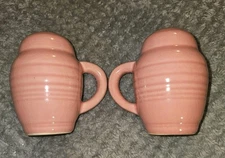 Fiestaware HLC Homer Laughlin China Co. Vintage Pink Rings Salt & Pepper Shakers
