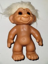 Vintage LE THOMAS DAM TROLL DOLL ORIGINAL Hair, Eyes, Arms Down Girl