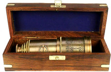 BRASS ANTIQUE VINTAGE 20"VICTORIAN MARINE TELESCOPE Wooden Box SPYGLASS NEW GIFT