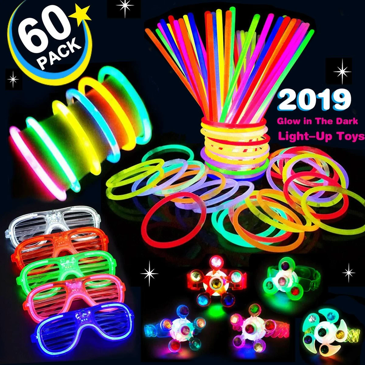 20 Pack Led Glasses, 5 Colors Halloween Light Up Glasses Shutter Shades  Glow Sticks Led Party Sunglasses Adults Halloween Glow In Dark Party  Supplies