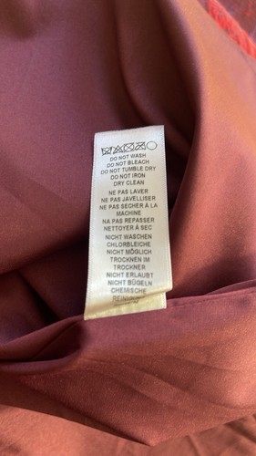 Vestido Adrianna Papell Jacquard Rojo/Rosa Hibisco Rayas Sin Mangas Talla 8 - Imagen 12 de 12