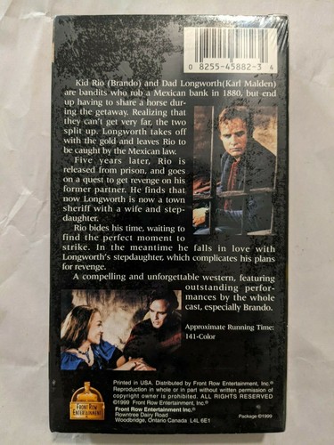 VHS One-Eyed Jacks Marlon Brando Rare Front Row Label New Sealed - Picture 2 of 6