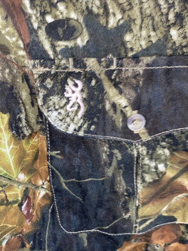 Browning for Her Womens XL Shirt Mossy Oak Breakup Camo Hunting Long Sleeves - Picture 3 of 11