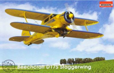 Roden 446 - Beechcraft D17S US Airplane - 1/48 scale model airplane kit 169 mm