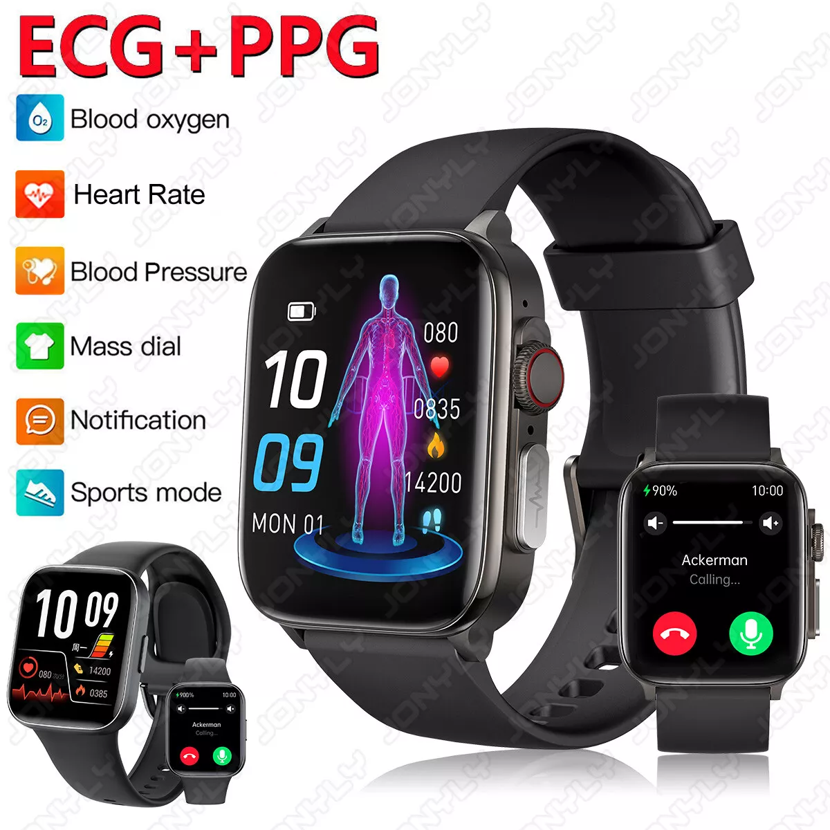 Smart Watch Bluetooth Calling (Answer/Make Call) 42mm Touch Screen for Men Women, 100 Sports Modes Fitness Tracker with Heart Rate Monitor Blood