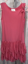 IZ Byer Calif.Girl's Sz.12 Bolero Dress Fringed Skirt Pink Sleeveless EUC
