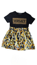 Versace Black/Gold Baroque Patterned Girls Dress