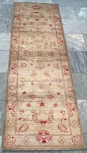 Vintage Hand Knotted Afghan Chobi Wool Kitchen or Hallway Cozy Runner Rug 2x6 ft