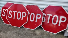 STOP sign 24" x 24" Authentic Reflective Finish Retired Sign, Aluminum Metal.