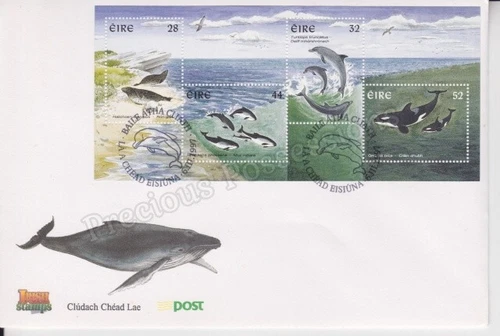 EIRE IRELAND FDC FIRST DAY COVER UNADDRESSED 1997 MARINE MAMMALS STAMP SHEET