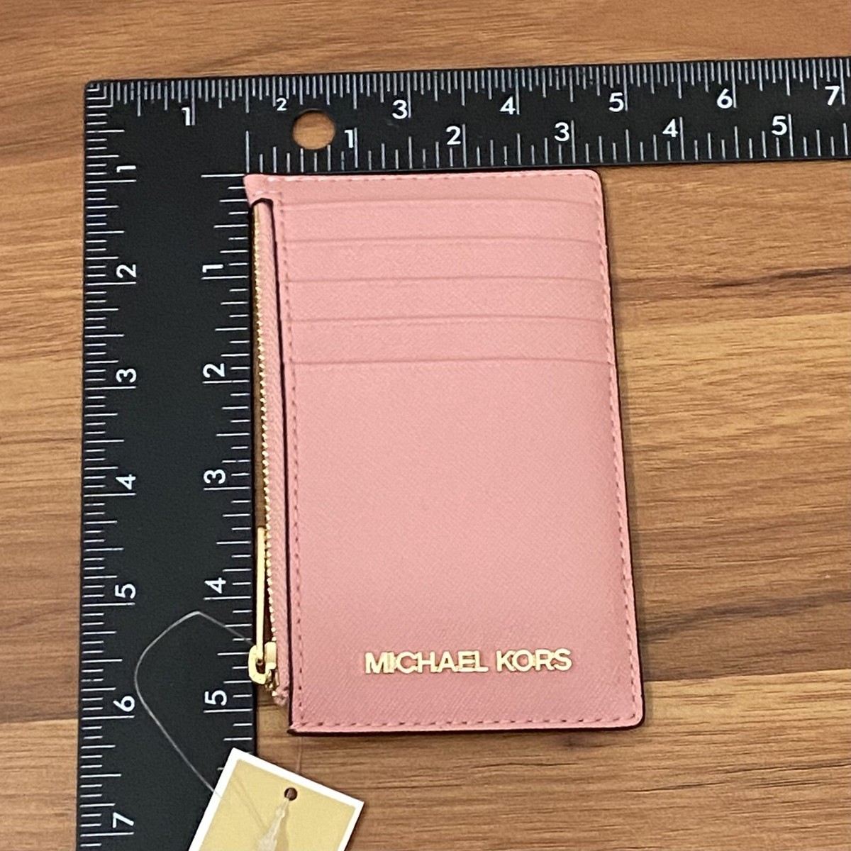 MICHAEL Michael Kors Jet Set Travel Top Zip Pink Card Case Wallet