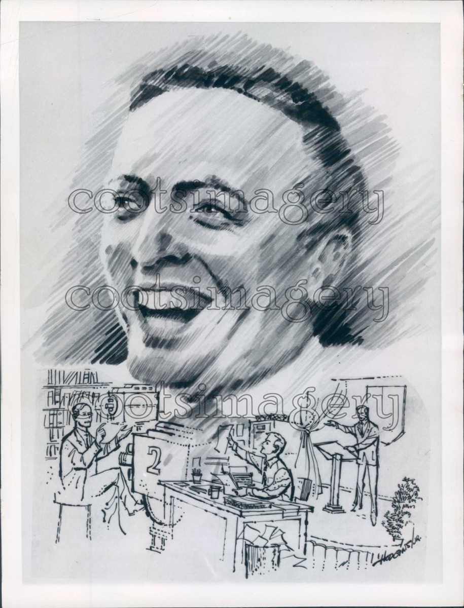 1961 Artist Drawing Conservative Author William F Buckley Jr Press