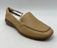 Easy Spirit Seabide Light Brown Leather Driving Moc Loafers Size 7W Wide