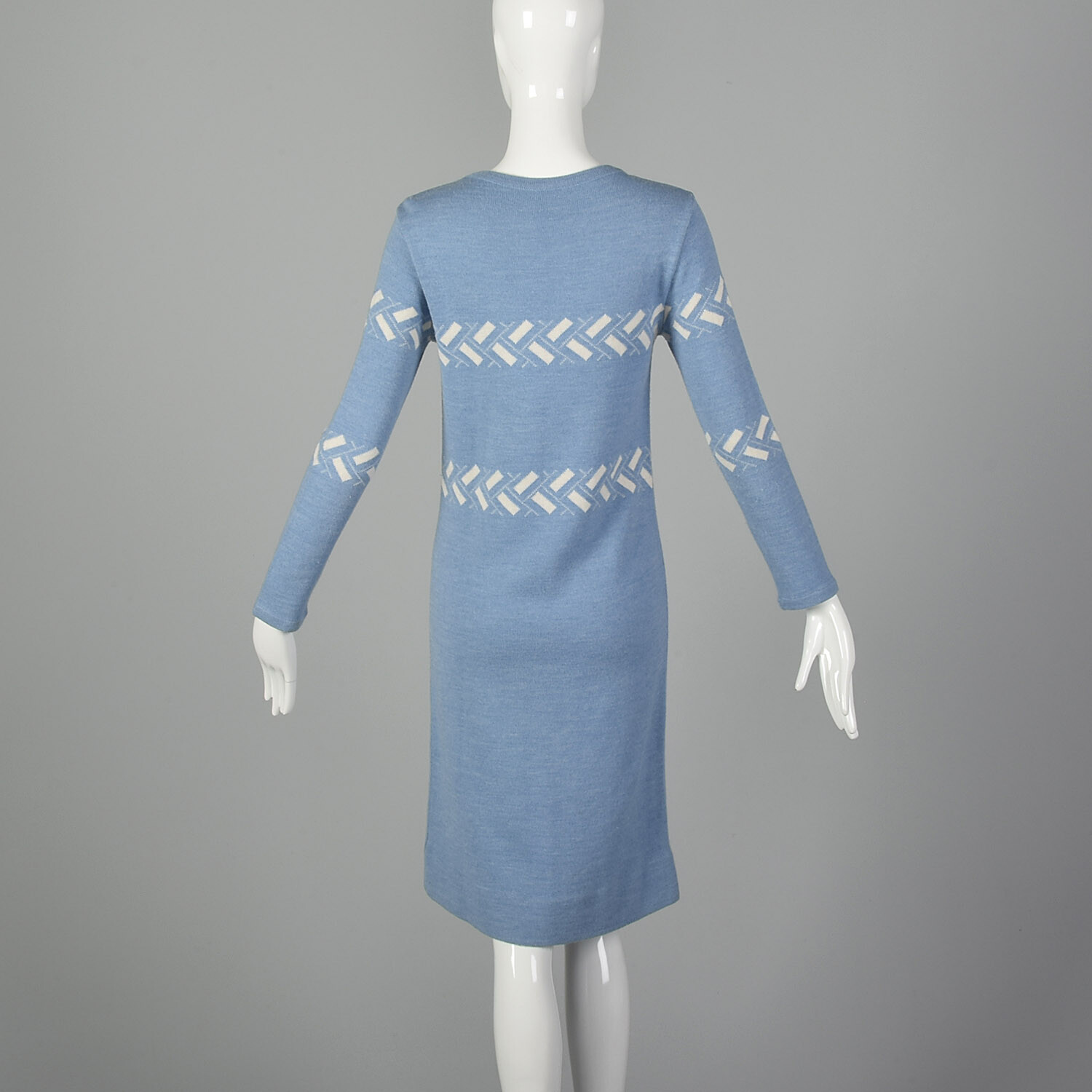 XS Courreges Blue Sweater Dress 1970s French Wool… - image 3