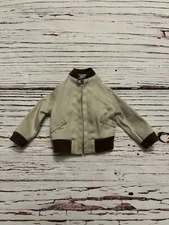 VINTAGE BARBIE KEN 1962 KHAKI BROWN TRIM WINDBREAKER PAK JACKET ZIP-UP Needs TLC