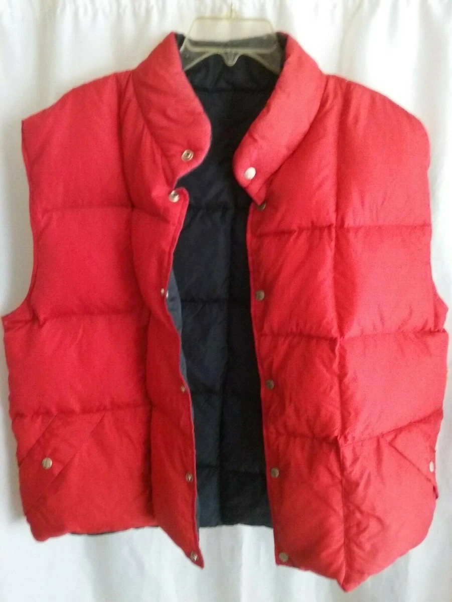 Poivre Blanc Designer Puffer Vest Duck Down Reversible Red Black Size XL