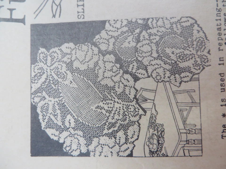 Vintage 60's Alice Brooks 5429 FILET CROCHET TABLE RUNNER Crochet Pattern - Image 3 of 4