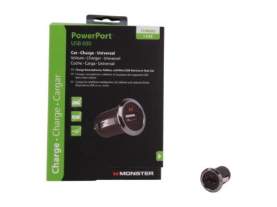 Monster Power Plug MONSTER MOBILE POWER PLUG USB 600 CAR CHARGER - NEW Lot 18 | eBay