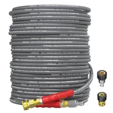 Heliwoo 100FT 1/4" Pressure Washer Hose 4200PSI Flexible Wire Extension Hose