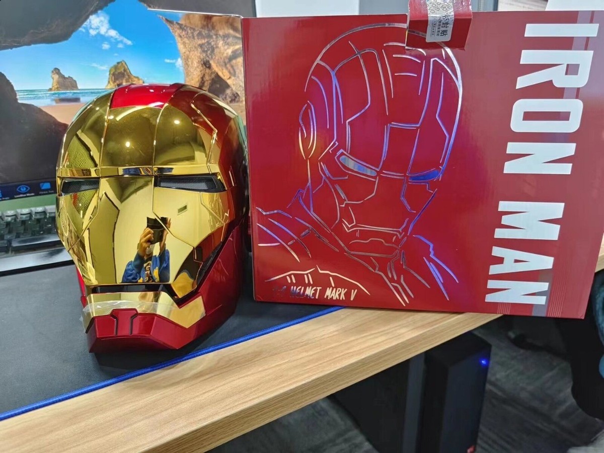 Wearable Voice-control Iron Man MK5 AUTOKING Helmet Golden Mask Christmas Gift E - Foto 9
