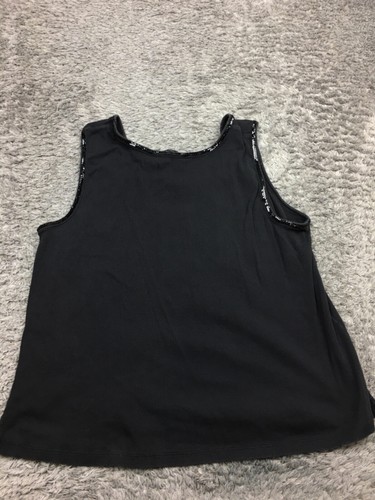 Reference Point Tank Top Woman Size 3X Black Sequin Neckline Cotton - Picture 10 of 11