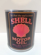 Antique Shell Motor Oil Can 1 qt. - ( Re-pop Collectible )  