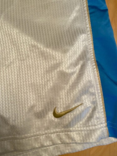 VTG NIKE BASKETBALL SHORTS YELLOW EMBROIDERED SWOOSH CHECK BOYS SZ M 10 - Picture 2 of 4