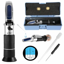 Handheld ATC Antifreeze Refractometer Freezing Point Meter For Battery Acid US