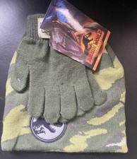 JURASSIC WORLD YOUTH/BOY GLOVE/HAT SET NEW