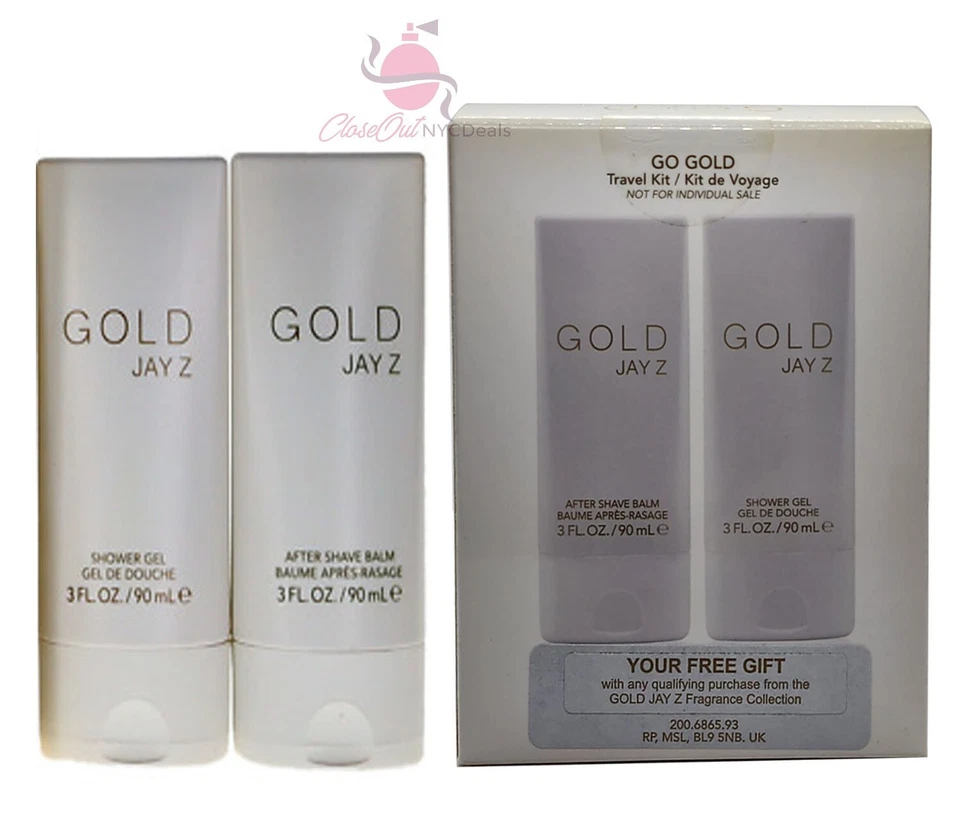 Juego de regalo Jay-Z Gold de 2 piezas para hombre - gel de ducha de 3,0 oz + bálsamo para después del afeitado Foto 2 de 3