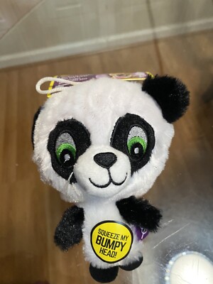 Multipet Knobby Noggins Panda Squeaky Plush Dog Toy Bumpy Head