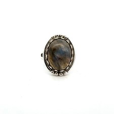 Sterling Silver Labradorite Ring Size 6 -Stone 12 x16mm