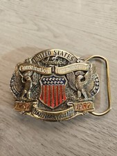 Vtg 1987 US Constitution Belt Buckle Limited Edition Great American Company13738