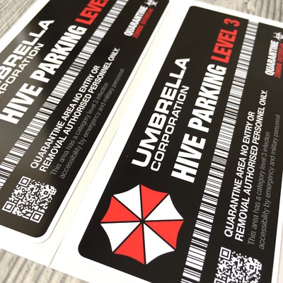 Set Di 3 Adesivi Umbrella Corporation Hive - Adesivi In Vinile Per Auto E Moto, 10x4 Cm, JDM, Resident Evil