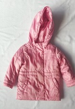 Barilla Story Puffer Jacket Girl's Size 3 Rose Pink Long Sleeve Hooded Coat