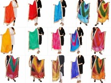 Rajasthani Bandhej Dupatta Women Dupatta with Gota Work and latkan mix color