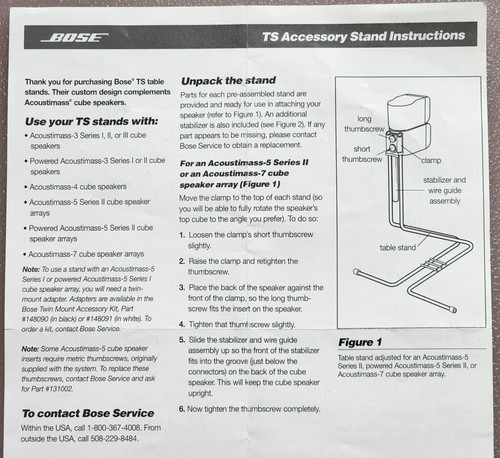 🔸EXCELLENT Bose TS-6 White Theater Speaker Table Stands Acoustimass 3 4 5 or 7 - Picture 7 of 8