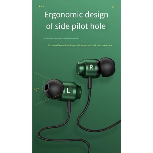 Green 3.5mm Jack Wired Headphones With Ideal For Audiophiles Lightweight Cord - Afbeelding 3 van 3