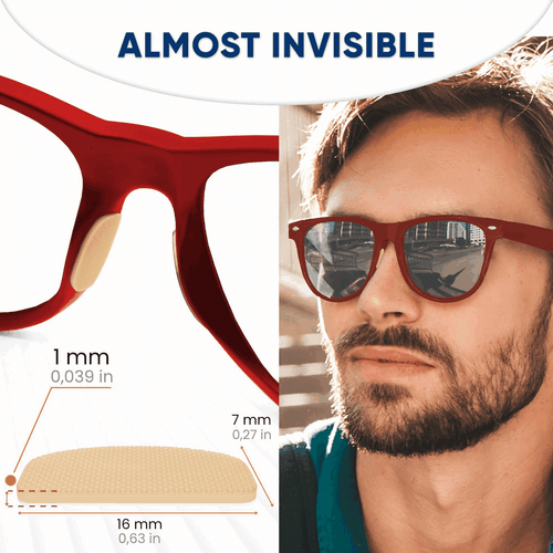 Eyeglass Nose Pads Anti Slip 1 mm Silicone Nose Bridge 6 Pairs Beige Color - Picture 4 of 6