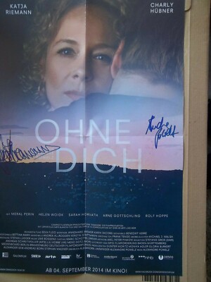 katja riemann und regisseur alexandre powelz kinoflayer signiert---ohne dich----