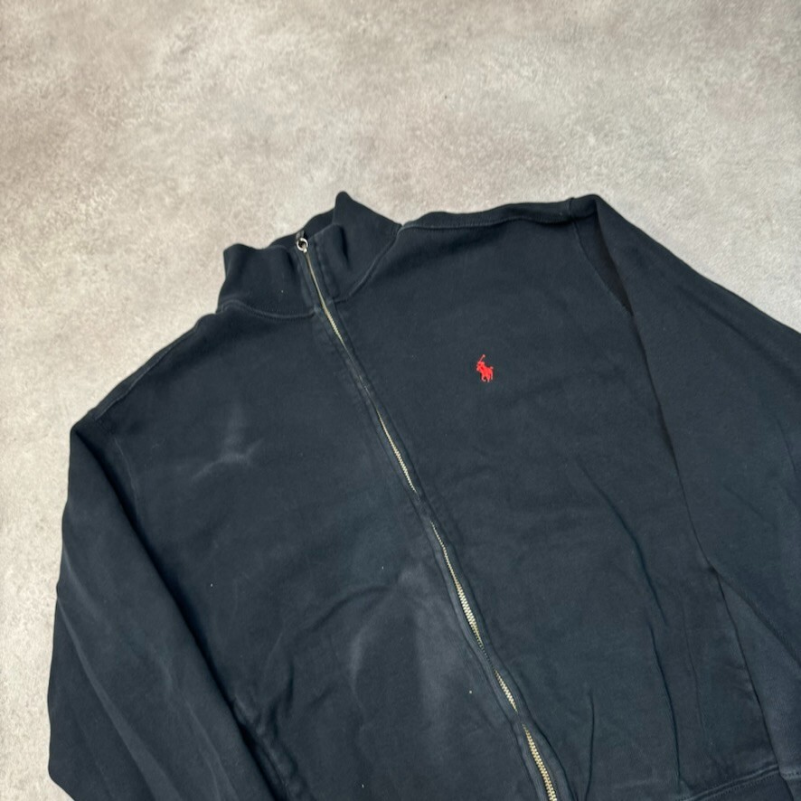 Ralph Lauren Polo Sweatshirt Mens Small Pony Full-Zip Jumper, Black Medium image 3