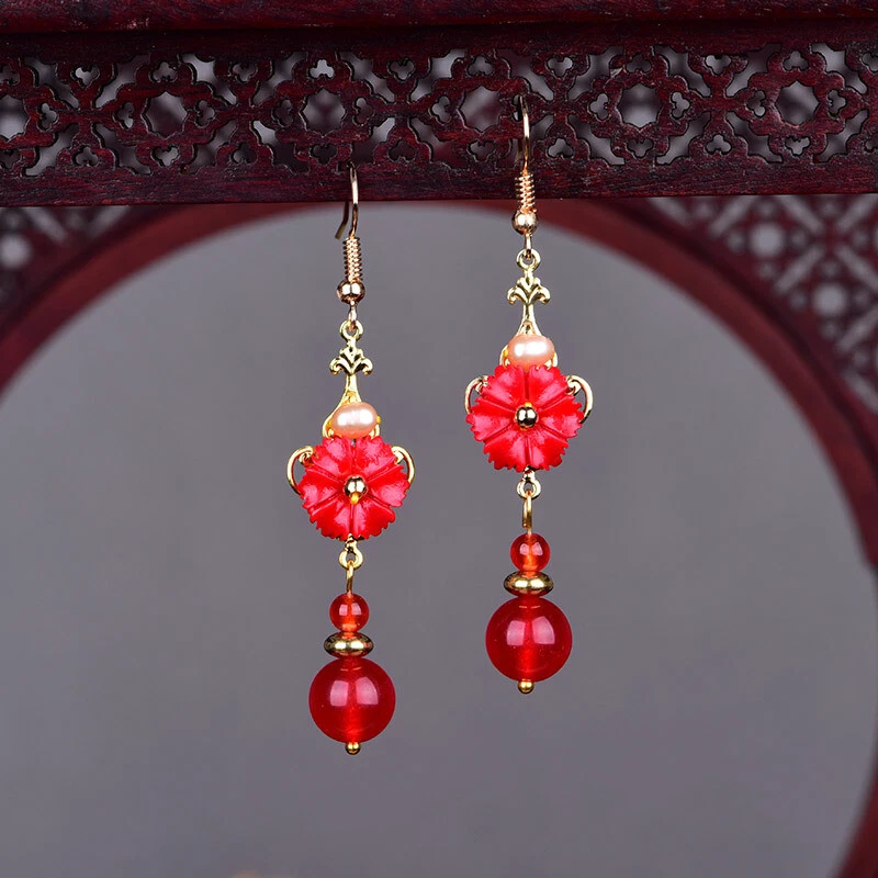 Jade flower shop earrings